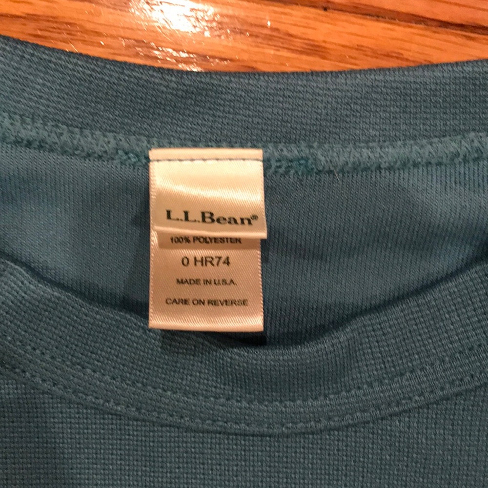 Teal Woven LL Bean Long Sleeve S - Picture 3 of 3